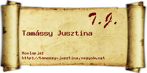 Tamássy Jusztina névjegykártya